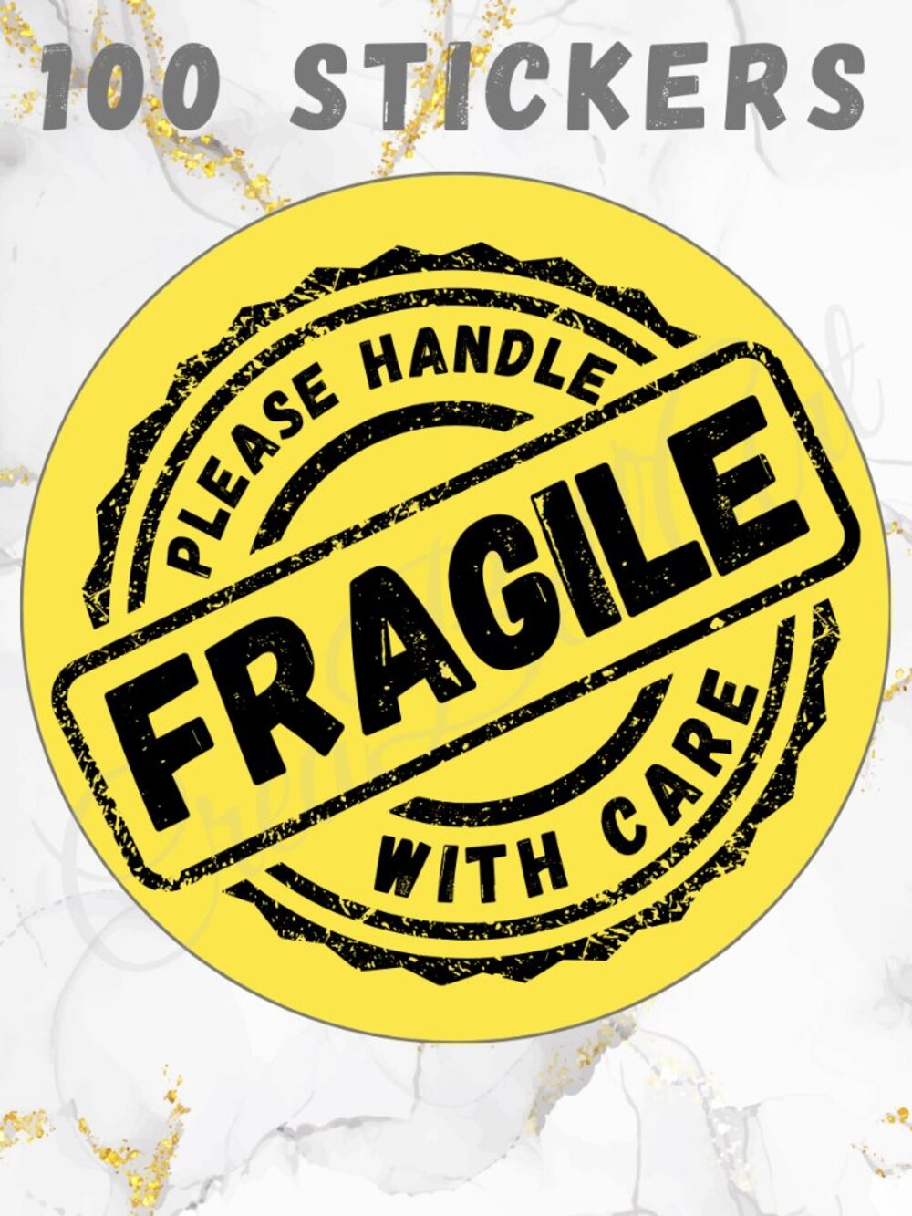 100  Fragile Stickers | Thank You Stickers 2"